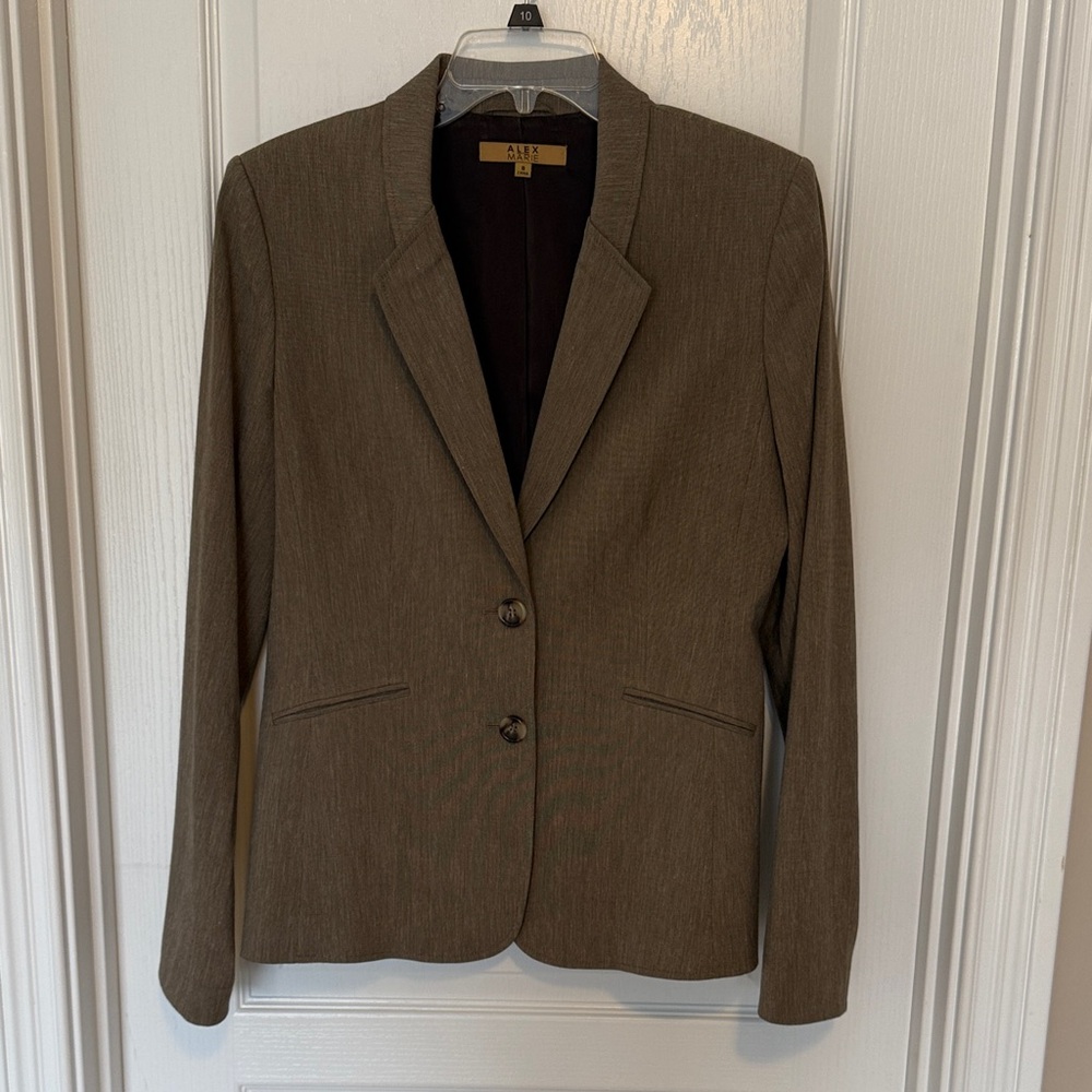 Women's Alex Marie Brown Blazer Jacket Size 8